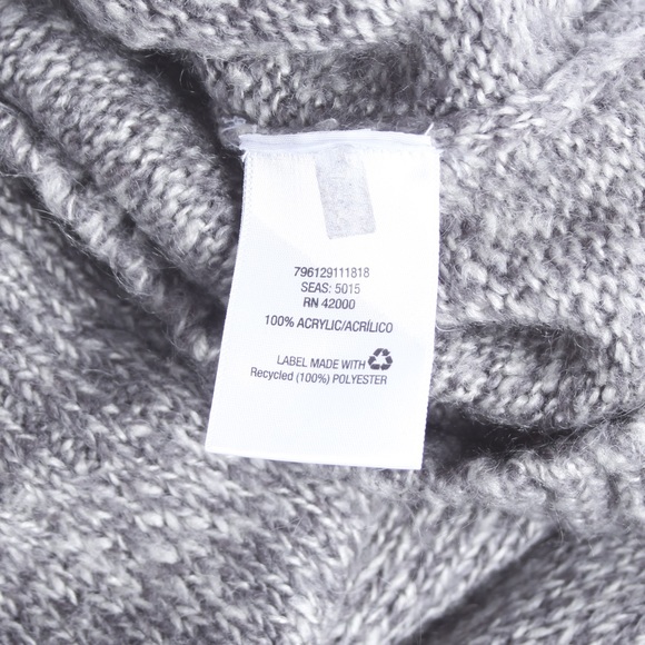 Basic Edition Mens Large Light Gray Marble Cowl Neck Knit Sweater. - Picture 6 of 6